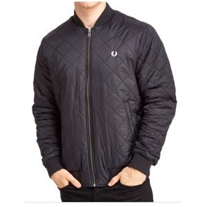 NWOT Fred Perry Quilted Bomber Jacket Navy Blue XS